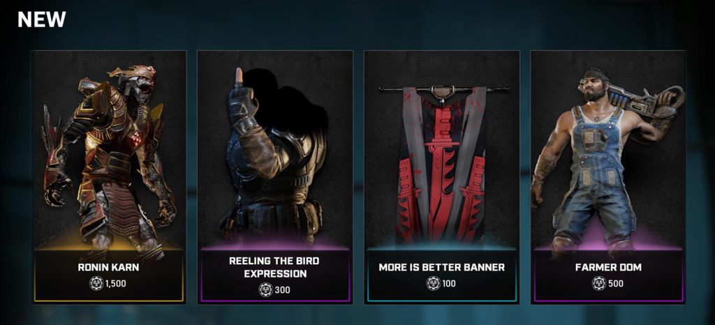 The new items in the Gears store for the week of August 25, 2020