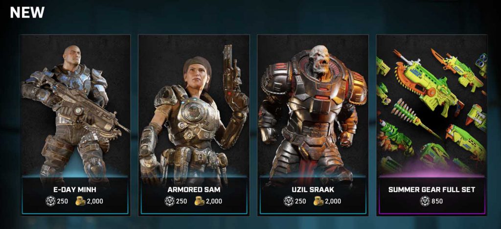 The new items in the Gears store for the week of Sept 1, 2020