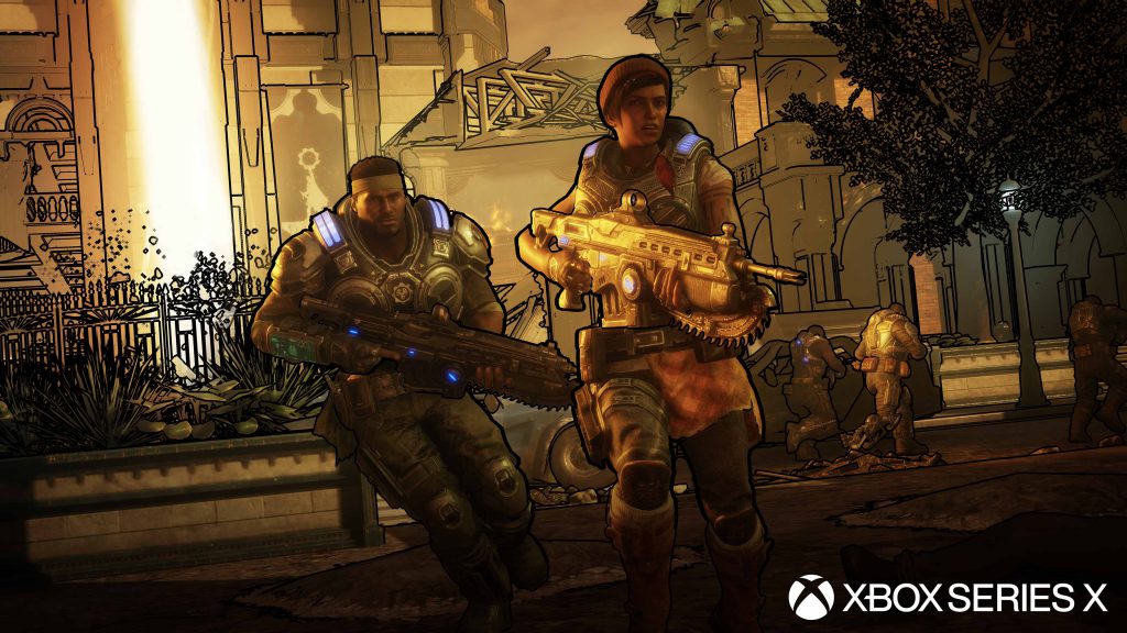 Del Walker and Kait Daiz with black outlines surrounding their profiles, featuring graphics from the Xbox Series X version of the game