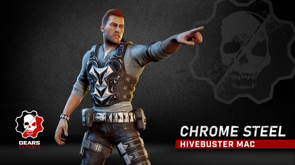 The Chrome Steel Hivebuster Mac Skin, available now in the Gears Store for a limited time