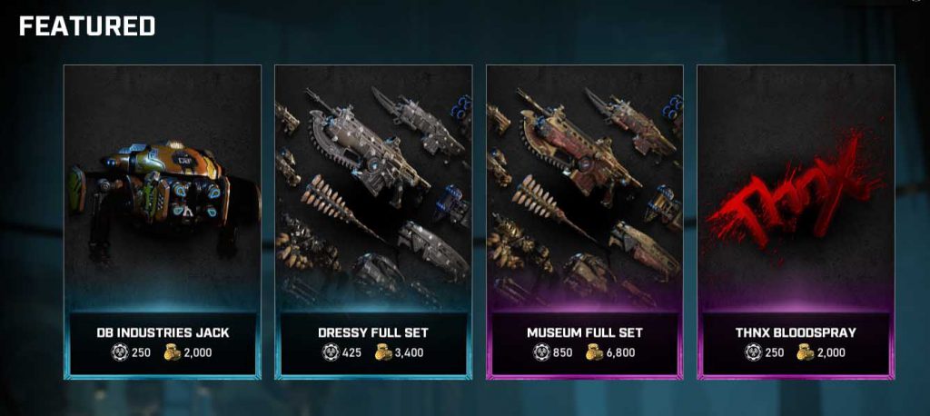 The featured items from the Gears Store for the week of Nov 3, 2020