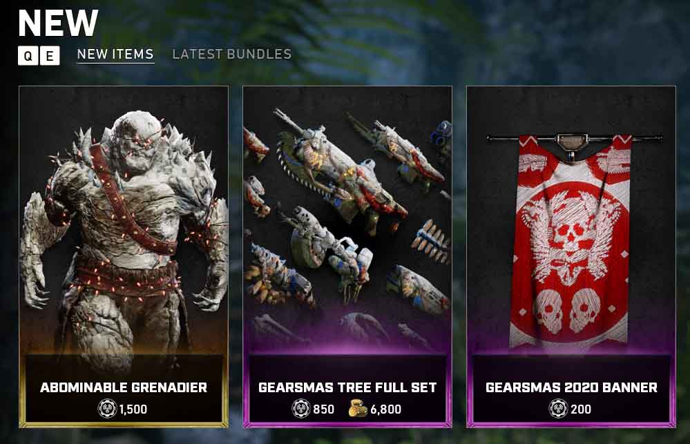 The new items for the Gears 5 store for December 17 until December 22