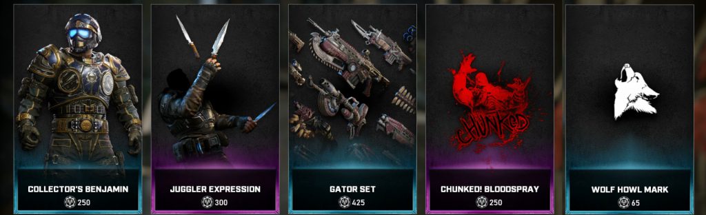 The new items, now available in the Gears 5 store for the Week of March 22