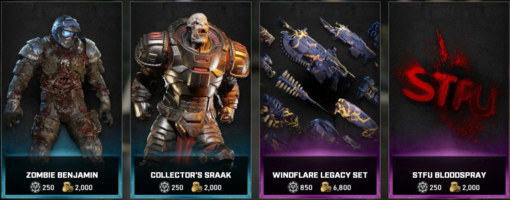 The featured items, now available in the Gears 5 store for the Week of March 8