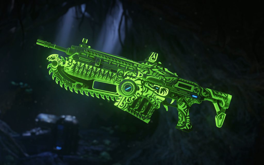 A Lancer featuring the Island Glow Green Weapon Skin